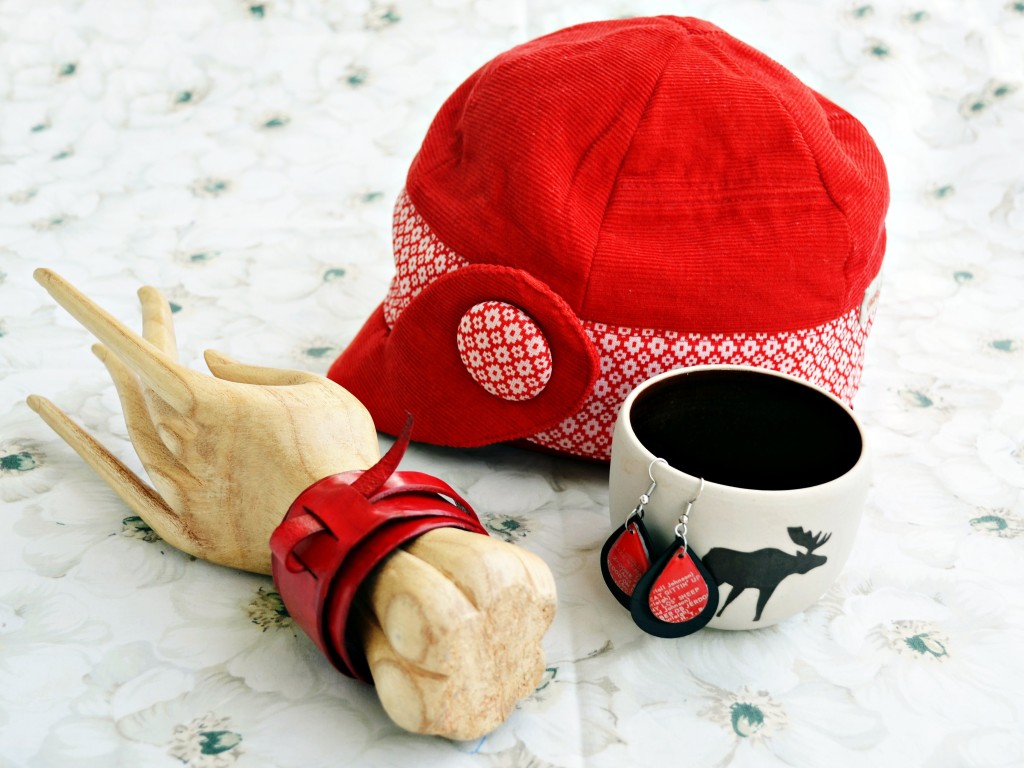 Red handmade accessories