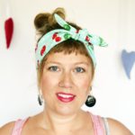 turquoise cherry Maple and Oak Designs Rockabilly Headband