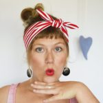 red and white striped rockabilly headband