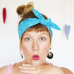 Bright blue pinup style headband