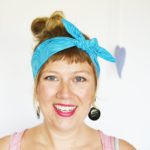 Pinup headband, rockabilly head scarf, bright blue