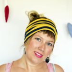 yellow and navy blue striped yoga headband – Maple And Oak Designs