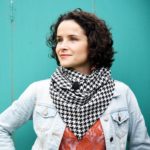 Triangle Scarf Black and White hounds tooth, Maple And Oak 1