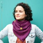 purple and black houndstooth Triangle Scarf – Maple And Oak Designs 2