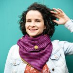 purple and black houndstooth Triangle Scarf – Maple And Oak Designs 4