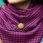 purple and black houndstooth Triangle Scarf – Maple And Oak Designs 5