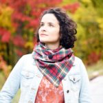 Triangle Scarf, plaid – green, red, black, mustard yellow – Maple And Oak Designs 4