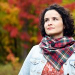 Triangle Scarf, plaid – green, red, black, mustard yellow – Maple And Oak Designs 5