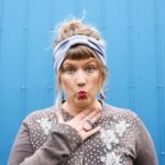 Turban headband, blue stripes, Maple And Oak Designs 2