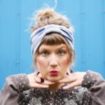 Turban headband, blue stripes, Maple And Oak Designs 3