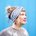 Turban headband, blue stripes, Maple And Oak Designs