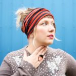 navy blue and red stripes. Yoga headband – Maple And Oak Designs 3
