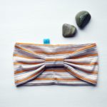 Turban headband, white and mustard yellow stripes, Maple And Oak 4