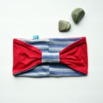 Turban headband, blue stripes, Maple And Oak Designs 5