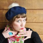 Upcycled berets – Maple And Oak Designs – blue beret fur pompom