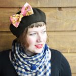 Upcycled berets – Maple And Oak Designs – brown beret – vintage fabric bow