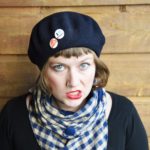Upcycled berets – Maple And Oak Designs – navy blue beret with punk rock pins