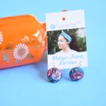 dangly earrings, cute blue florals