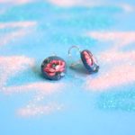 dangly earrings, cute blue florals 2