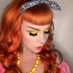 Lauren in grey rockabilly headband
