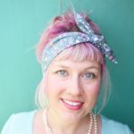 Rockabilly headband – tiny grey floral 1