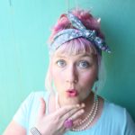 Rockabilly headband – tiny grey floral 2