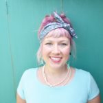 Rockabilly headband – tiny grey floral 3
