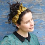Rockabilly headband, ukrainian style, red, yellow, green florals 1