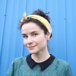 Sunflower yellow vintage head scarf 2