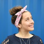 rockabilly headscarf – light pink, flowers 3