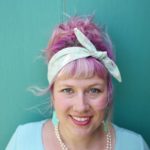 rockabilly headscarf – mint green, tiny floral 1