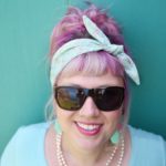 rockabilly headscarf – mint green, tiny floral 2