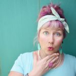 rockabilly headscarf – mint green, tiny floral 3