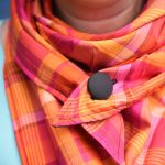 Orange and pink plaid Triangle Scarf 3