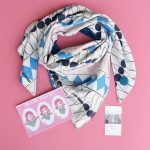 Geometric reclaimed fabric scarf. 5