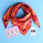 Orange and pink plaid Triangle Scarf 5