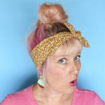 Mustard yellow Rosie Wrap, tiny floral 4