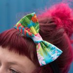 Beau Headband. Bow. Tropical florals with black. 3