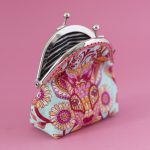 Coin Purse – Tula Pink, mint green + burgundy, deer (2)