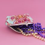 Coin Purse – Tula Pink, mint green + burgundy, deer (4)