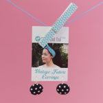 Dangly Earrings – black polka dot