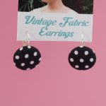 Dangly Earrings – black polka dot_1