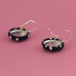 Dangly Earrings – black polka dot_2
