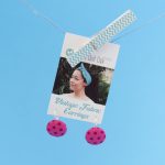 Dangly Earrings – pink polka dot_1