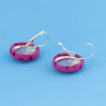Dangly Earrings – pink polka dot_2