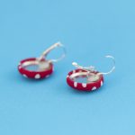Dangly Earrings – red polka dot_2