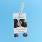 Dangly Earrings – tiny navy floral