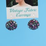 Dangly Earrings – tiny navy floral_1