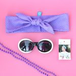 purple polka dot headband