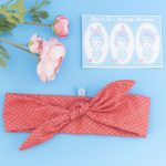 Rockabilly headband – salmon with beige polka dots_1